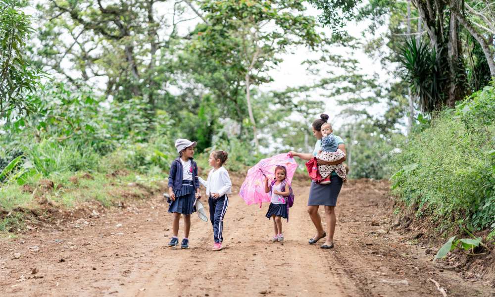 Familia productora de café